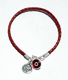 Kabbalah Red Luck Leather Bracelet Handmade Evil Eye Jewelry