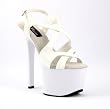 7 Inch Sexy Platform Shoes Womens Slingback Shoes Criss-Cross Sandal Shoes White / White