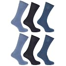 FLOSO® Mens Plain 100% Cotton Socks (Pack of 6)