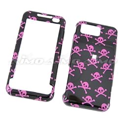 Samsung I900 Omnia Snap On Protector Hard Case Image Cover "Pink Skulls" Design