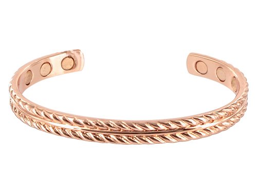 8 MM Wide Magnetic Copper Cuff Bracelet with 6 Magnets