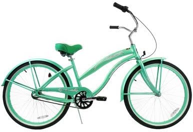 Women's 3 Speed Aluminum Beach Cruiser Frame Color: Mint Green