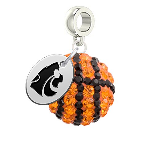 Kansas State Wildcats Basketball Drop Charm Fits All European Style Bracelets