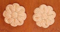 EMBOSSED WOOD APPLIQUE / ONLAY # 634 1 1/2 DIA PAIR