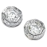 Brilliant! 14k White-gold 1/3 CT TW 3.50MM Very Good Created Moissanite stud-earrings
