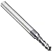 Melin Tool ELMG-M-M Carbide Corner Radius End Mill, Metric, TiCN Monolayer Finish, Finishing Cut, 35 Deg Helix, 3 Flutes, 63mm Overall Length, 4mm Cutting Diameter, 6mm Shank Diameter, 0.125mm Corner Radius