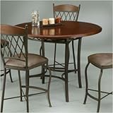 Atrium Gathering Table with Wood Top Base Finish: Smoke Copper, Table Finis ....