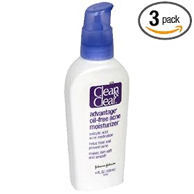 Clean & Clear Advantage Oil Free Acne Moisturizer, 4 Ounce Pump Bottles Clean & Clear Advantage Oil-Free Acne Moisturizer, 4-Ounce Pump Bottles (Pack of 3)