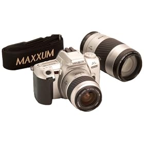 Minolta Maxxum STsi QD Panorama Date 35mm SLR Camera Kit w/ 35-80mm & 75-300mm Lenses, Silver