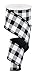 Plaid Check Wired Edge Ribbon - 10 Yards (Black, White, 2.5