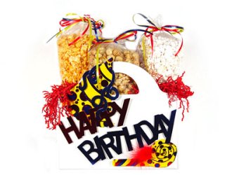 Happy Birthday - 3-D Gift Basket - Gourmet Popcorn Creation by America