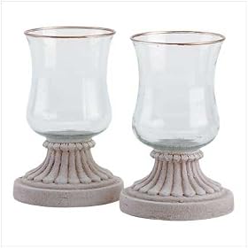 Wholesale lot of 20 pcs GOLD-EDGED HURRICANE Candle Holder Lamp