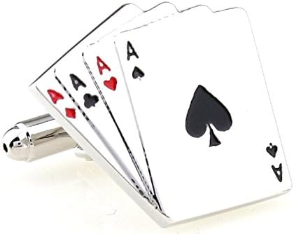 Inspire Jewelry Mens Aces 4 Four Ace Playing Cards Cufflinks with Presentation Gift Box Suit Wedding Business