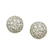 14kt White Gold Sweet Round Cluster Diamond Fashion Earrings