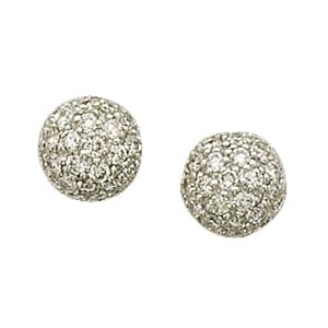 14kt White Gold Sweet Round Cluster Diamond Fashion Earrings