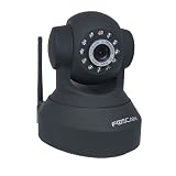 Foscam FI8918W Wireless/Wired Pan and Tilt IP Camera with 8 Meter Night Vision and 3.6mm Lens (67° Viewing Angle) - Black NEWEST MODEL (replaces the FI8908W)
