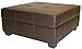 Epic Furnishings Vanderbilt 36-Inch Large Square Tufted Padded Hinged Storage Ottoman Bench, Leather Look Brown