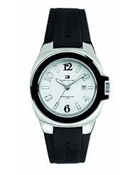 Tommy Hilfiger Riverside Black Silicone White Dial Womens Watch #1780917