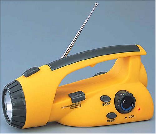 電池のいらないラジオ付 懐中電灯 ダイナモフラッシュライト