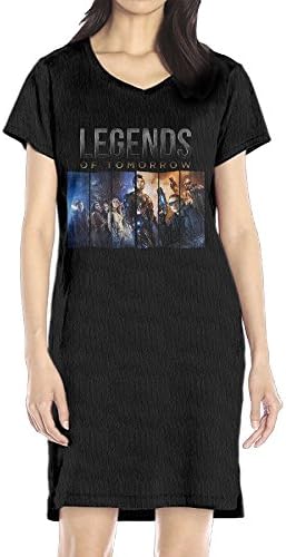 GHHK Casual Women's Legends Of Tomorrow V-Neck Tshirt Dresses Black L