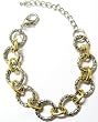 Designer Style Two Tone Thick Chain Bracelet Fashion Jewelry