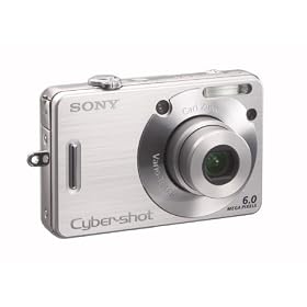 Sony Cyber-shot DSC-W50 Digital Camera - Silver (6.0MP 3x Optical Zoom) 2.5'' LCD