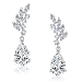 Bling Jewelry Pippa Middleton CZ Marquise Leaves Teardrop Earrings