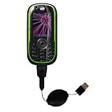 Retractable USB Cable for the Motorola E1060 with Power Hot Sync and Charge capabilities - Gomadic Brand w/ TipExchange Technology