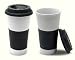 Liquid Logic Commuter Single Wall Ceramic Tumbler with Silicone Sleeve and Lid (16-Ounce, White)