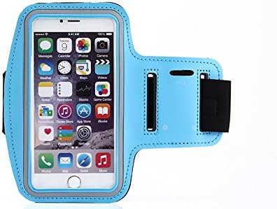 Running Armband with Touchscreen Window and Earphone Hole for Iphone 6plus/6splus,samsung S6edge+, Note 4, 5 and Other Smartphone (Azure, for Iphone6plus/6splus(5.5inch）)