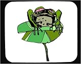 Decorated Mouse Pad with green, pad, frog, sitting, lily, amphibian