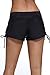 Dokotoo Women's Wide Waistband Swimsuit Bottom Mini Shorts,Black2, Size: US 4-6=Waist 26 inch, Tag Size:Small