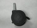 Swivel twin wheel caster with brake. 75 mm nylon body with urethane tread. 7/16
