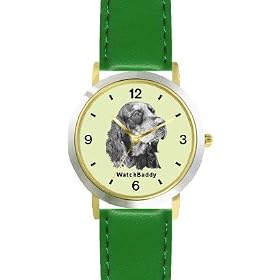 Gordon Setter (SC) Dog - WATCHBUDDY® DESIGNER DELUXE TWO-TONE THEME WATCH - Arabic Numbers-EMERALD... by WatchBuddy