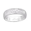 Personalized Sterling Silver Engraved Love Knot Ring