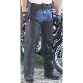 Guide Gear� Spandex-thigh Leather Chaps Black by Guide Gear