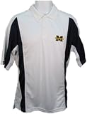 Men's Michigan Wolverines Vertical Polo by Antigua White/Navy
