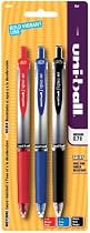 Uniball Signo Gel RT Retractable Roller Ball Gel Pen 3 Pack Black Blue Red