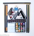 Billiard Pool Table Accessory Kit W/ Swirl Marble Style Ball Set