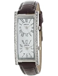 Breda Womens 2185_brown Brown Nicola Dual Time Zone Classic faux leather Watch
