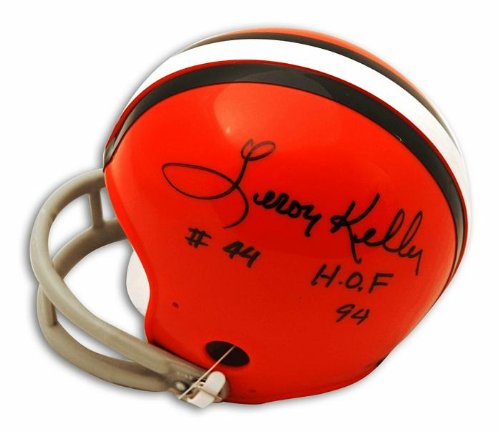 Autographed Leroy Kelly Cleveland Browns Mini Helmet Inscribed HOF 94