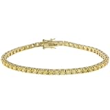 Yellow Gold Overlay Sterling Silver Yellow Cubic Zirconia Tennis Bracelet by Charles Winston, 7.5" by Charles Winston