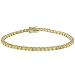 Jewelry : Yellow Gold Overlay Sterling Silver Yellow Cubic Zirconia Tennis Bracelet by Charles Winston, 7.5"