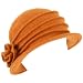 Wool Winter Cloche Bucket Flower Crushable Hat Pumpkin
