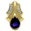 14K Yellow Gold Tanzanite and Diamond Pendant