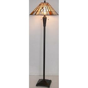 Lite Source LS-81238 Sachet Floor Lamp, Dark Bronze with Tiffany Shade by Lite Source