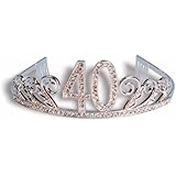 Forum Novelties Rhinestone Encrusted 40th Happy Birthday Tiara