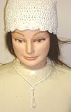 White Pearls and Crystals on Sterling Sliver Chain Necklace and Matching Ear Rings for Women and...