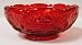 Individual Ruby Red Glass Berry Bowl Inverted Thistle Pattern