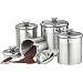 Tramontina 80204/522 Gourmet 18/10 Stainless Steel 8-Piece Canister and Scoops Set with Glass Lids